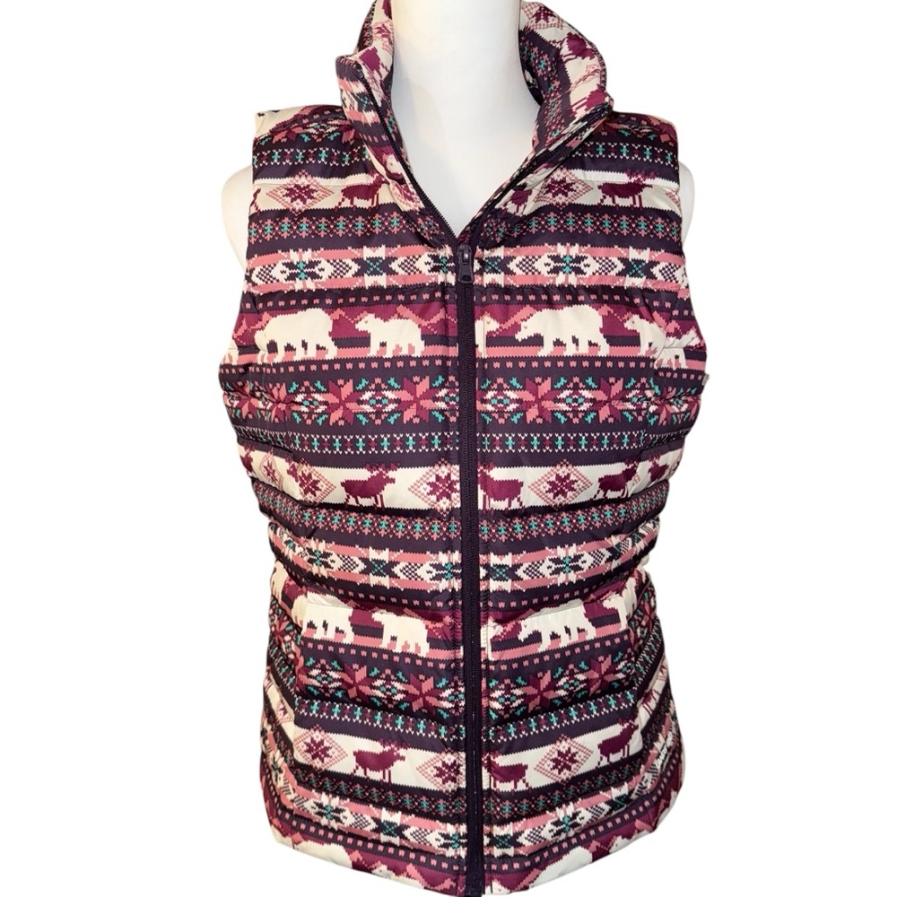 Lands’ End Goose Down Puffer Vest Outdoor Quilted Full Zip 600 Fill Sz Small